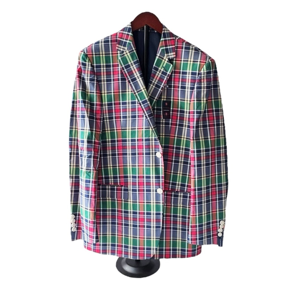 Saddlebred Plaid Cotton Blazer Sportscoat | 40L NWT
